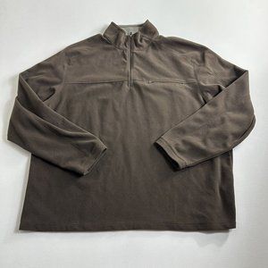 L.L. Bean Men's Size 2XL Pullover‎ Sweater Quarter Zip Fleece Polyester Brown